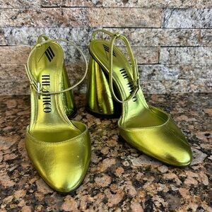 The Attico Luz metallic 120mm leather pumps Shoes Size 38